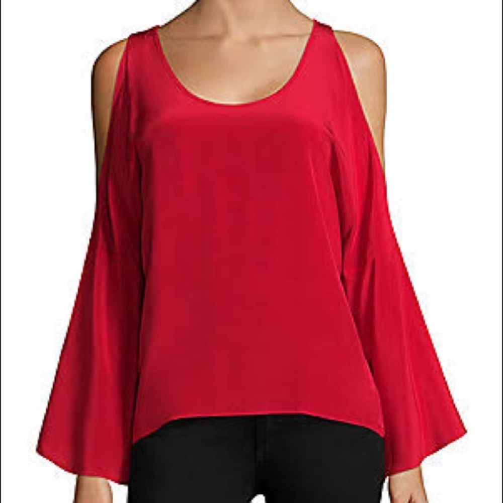 Bailey 44 Silk Cold Shoulder Blouse -NWT!